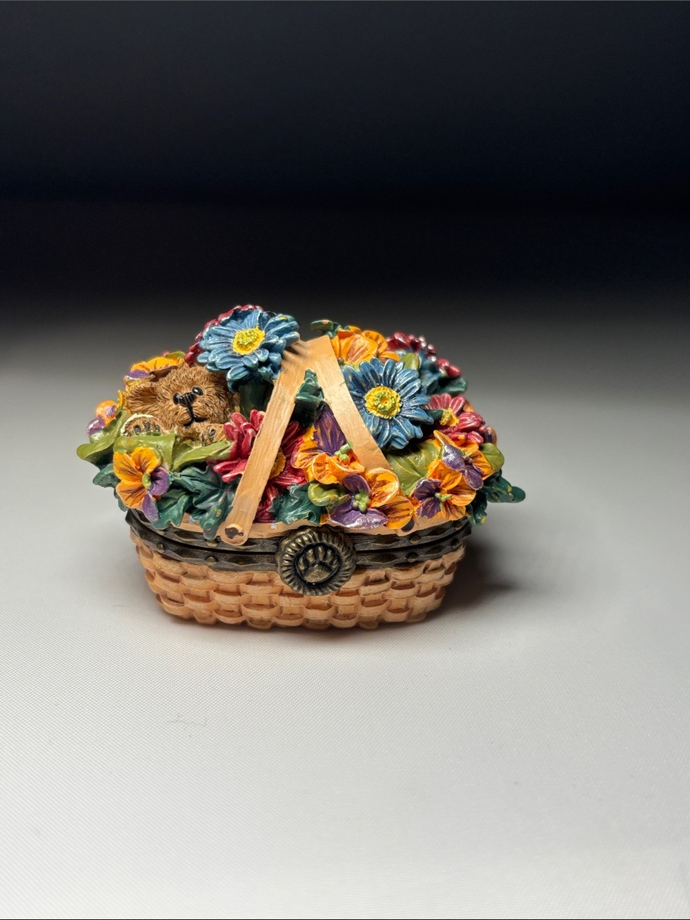 Boyds and Longaberger Sage Basketblooms Treasure Box
